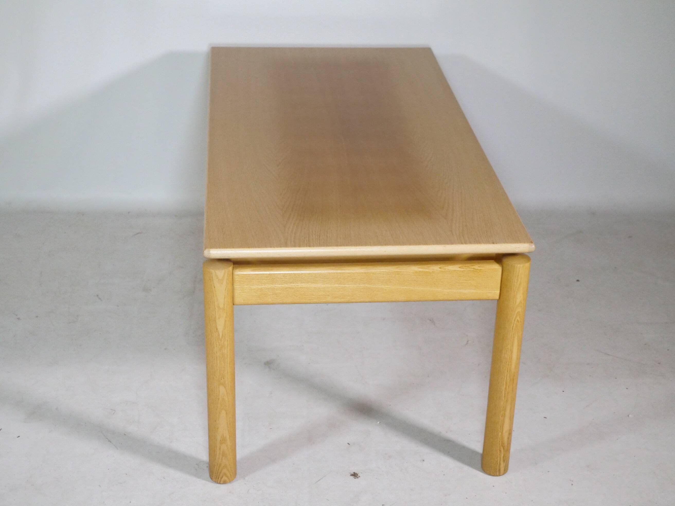 Minimalist Ash wood coffee table, 1970s