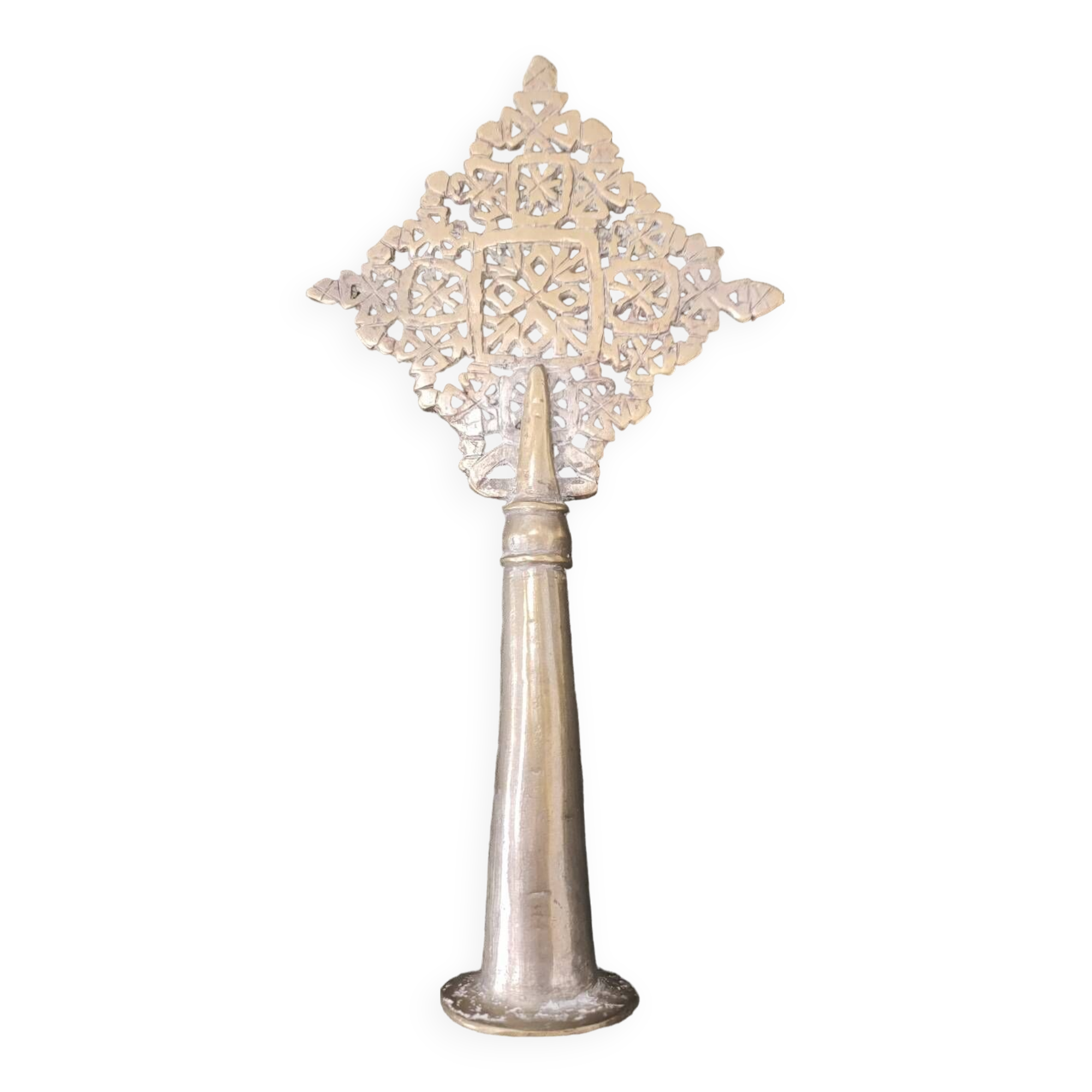 Ethiopian bronze processional cross 19th