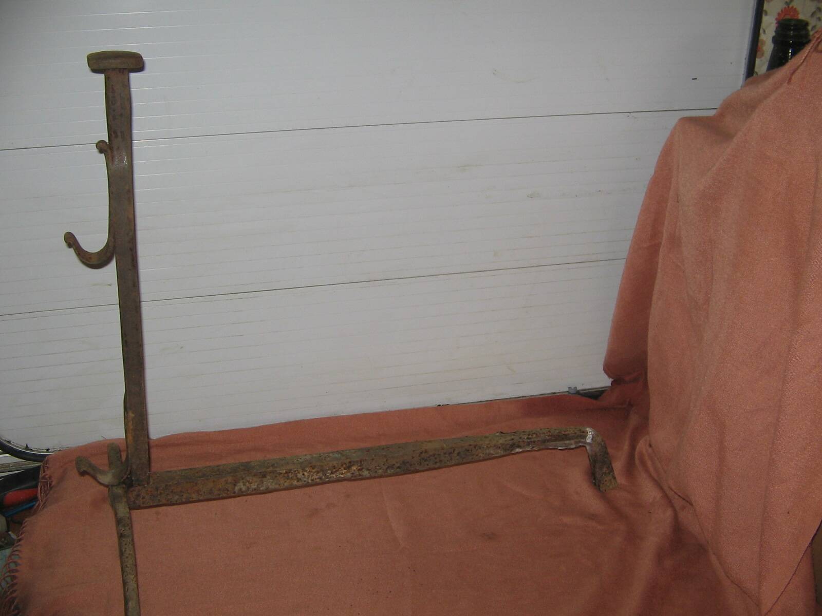 Old wrought iron andirons