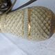 Florentine Italy ceramics - 3 arms of golden metal light - glass tulip