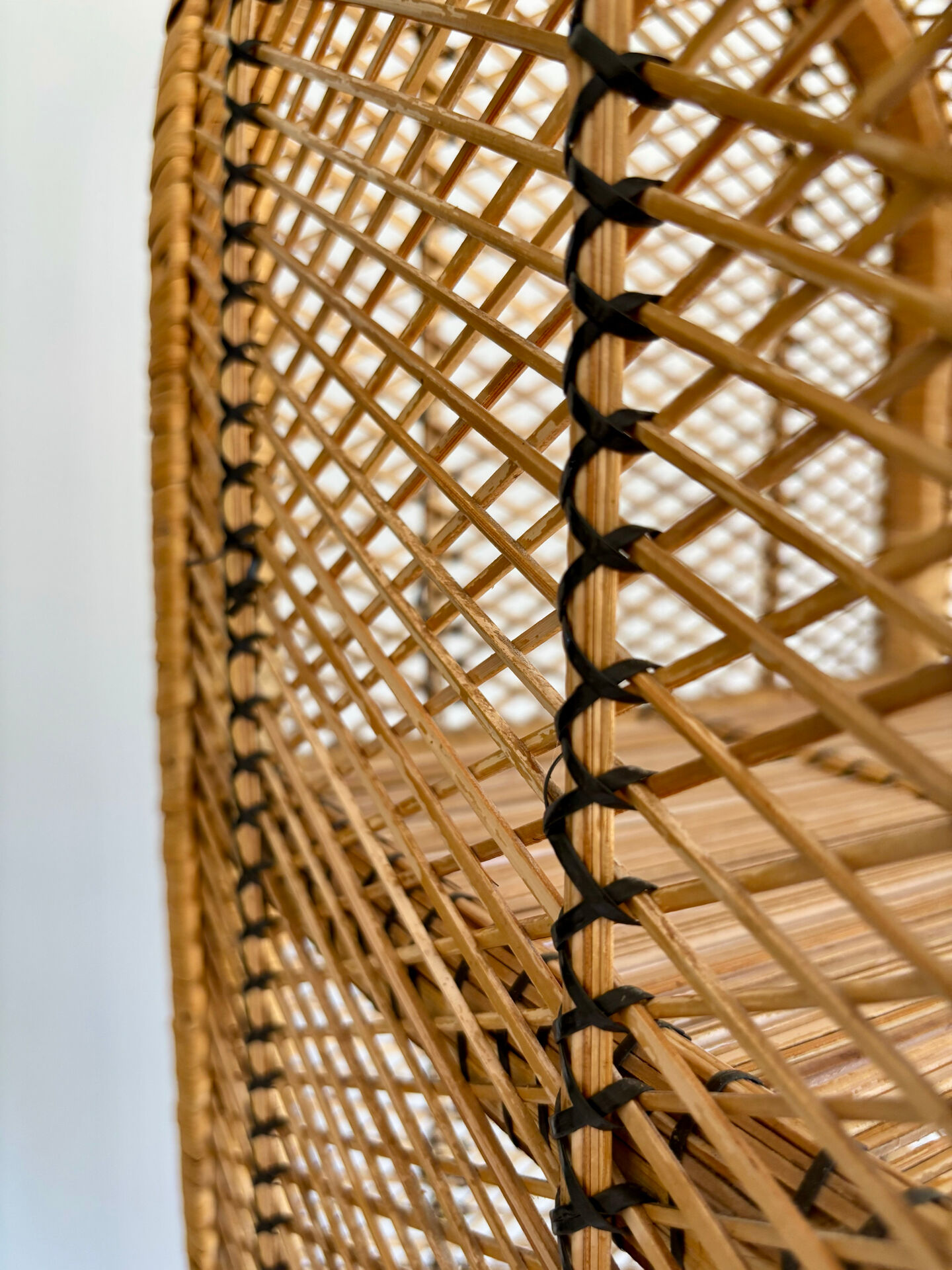 Natural rattan and cane bookshelf – 1970s