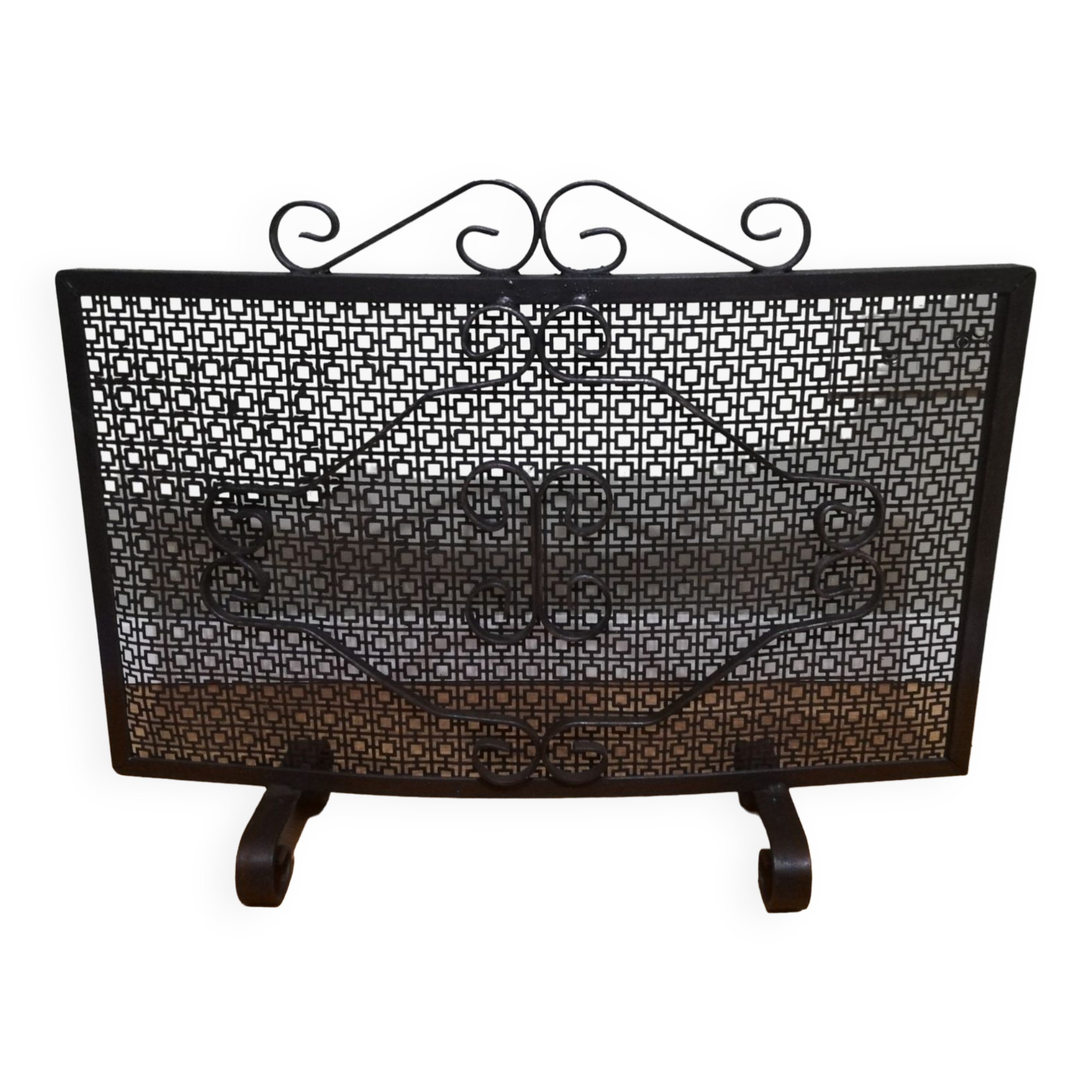 Wrought iron fireplace screen