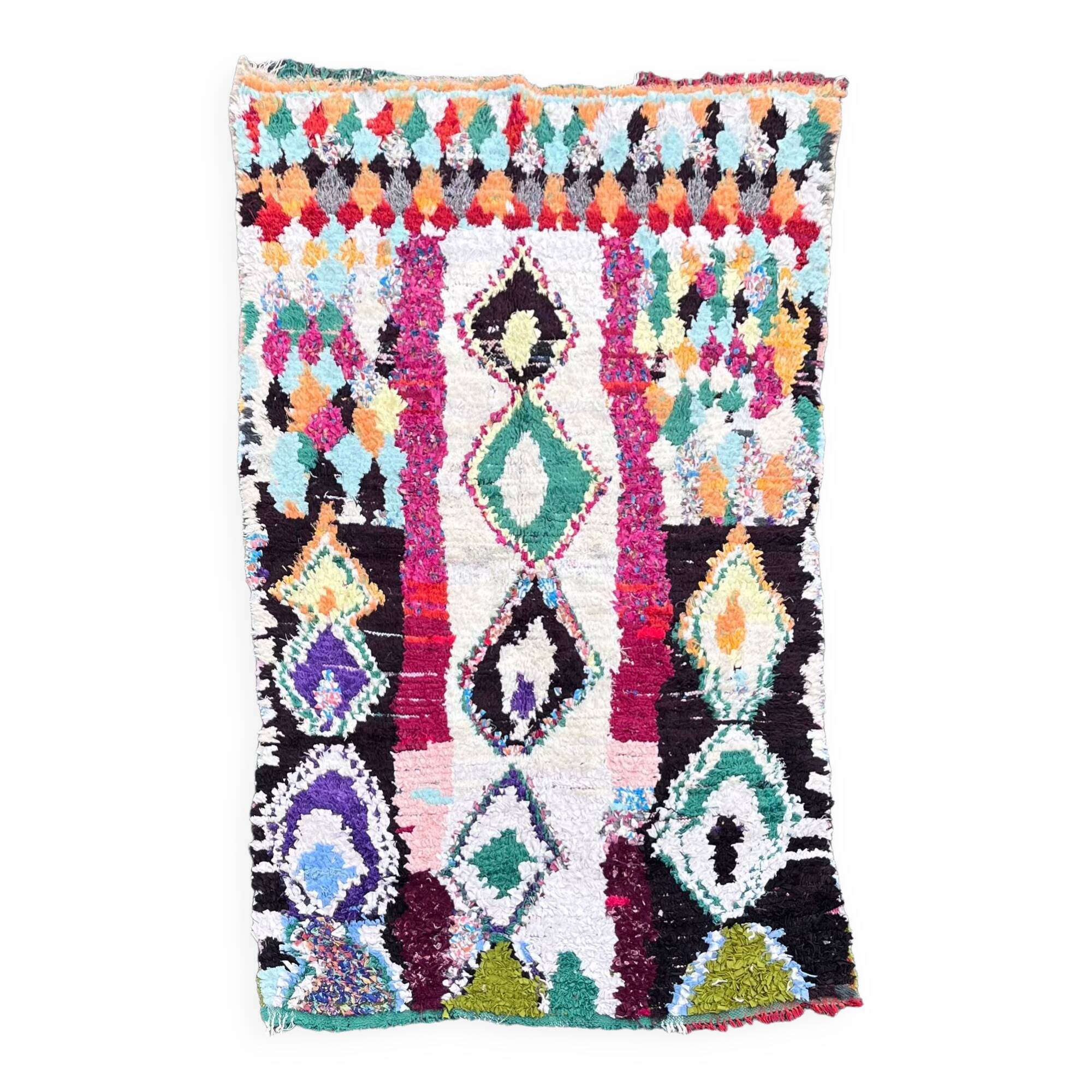 Old boucherouite berber carpet