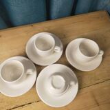 4 fours and 4 bistro coffee saucers