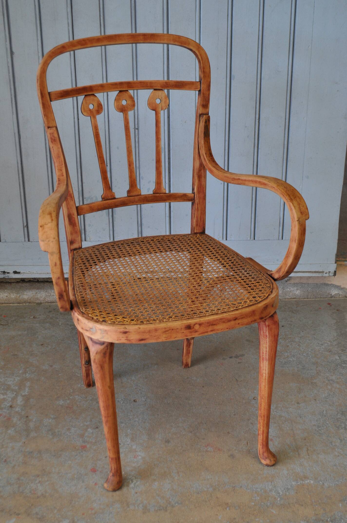 Retro canned armchair.