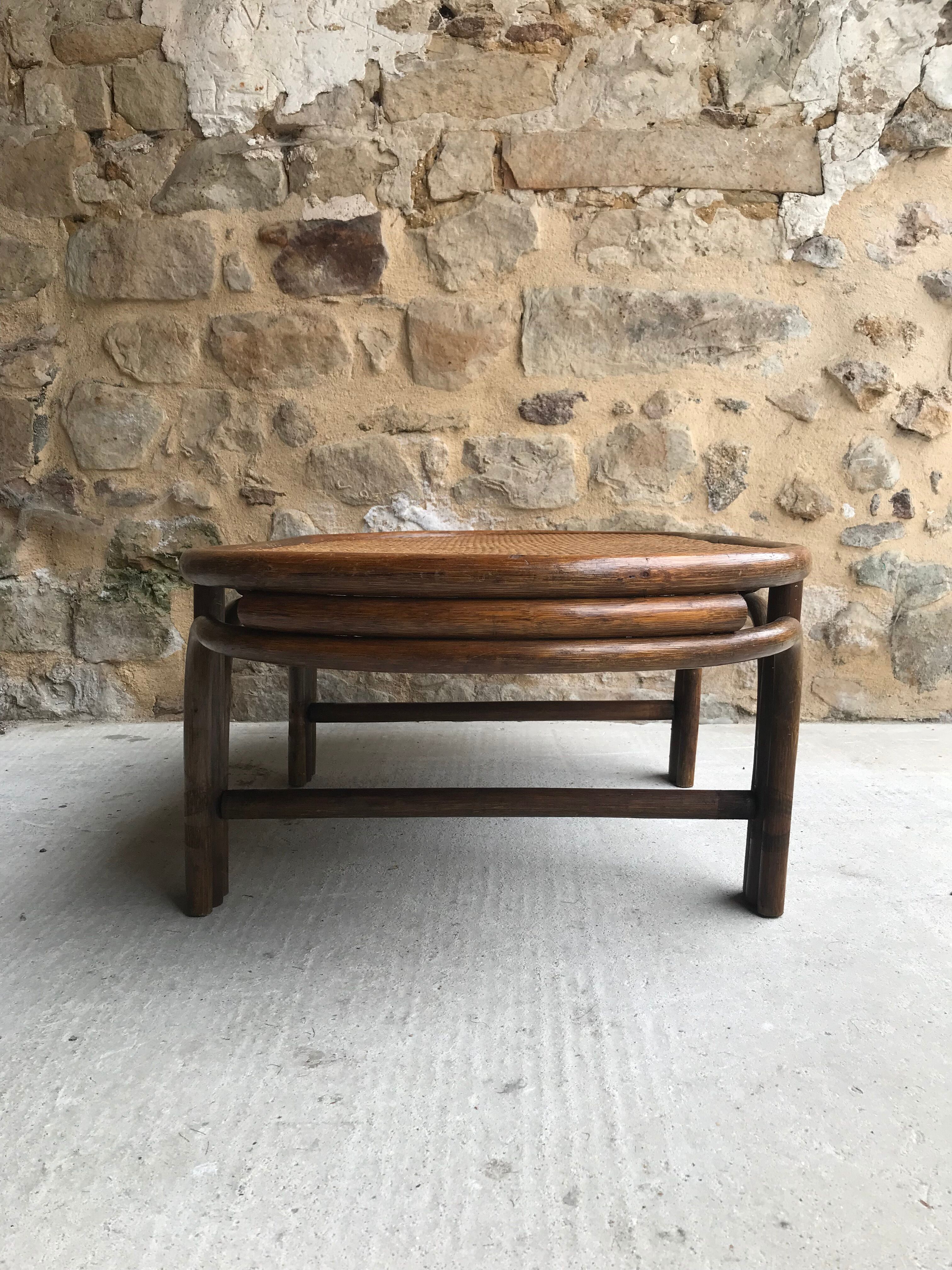 Oval rattan coffee table