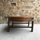 Oval rattan coffee table