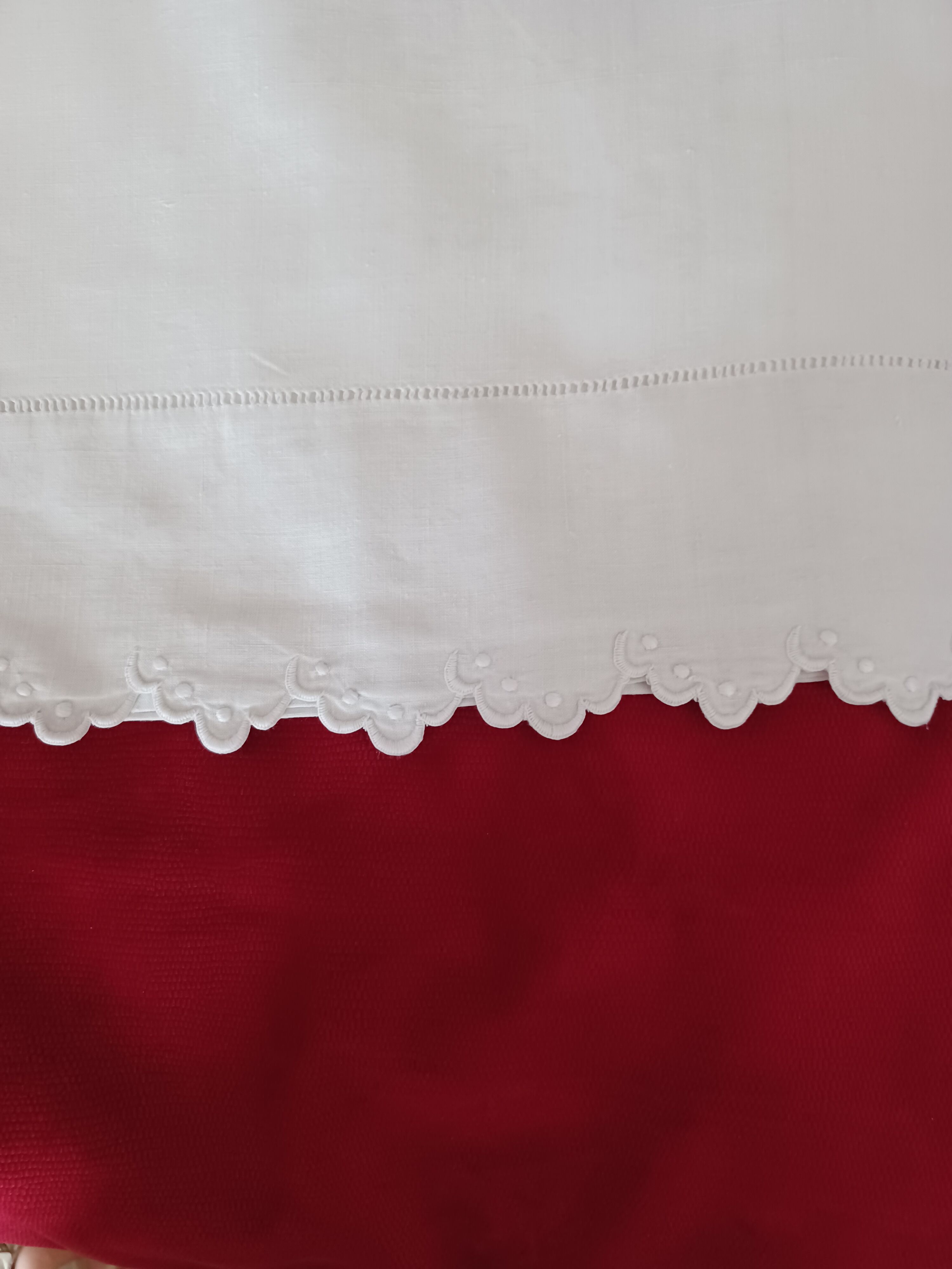 Sheet hand embroidered thread monogram A.B.