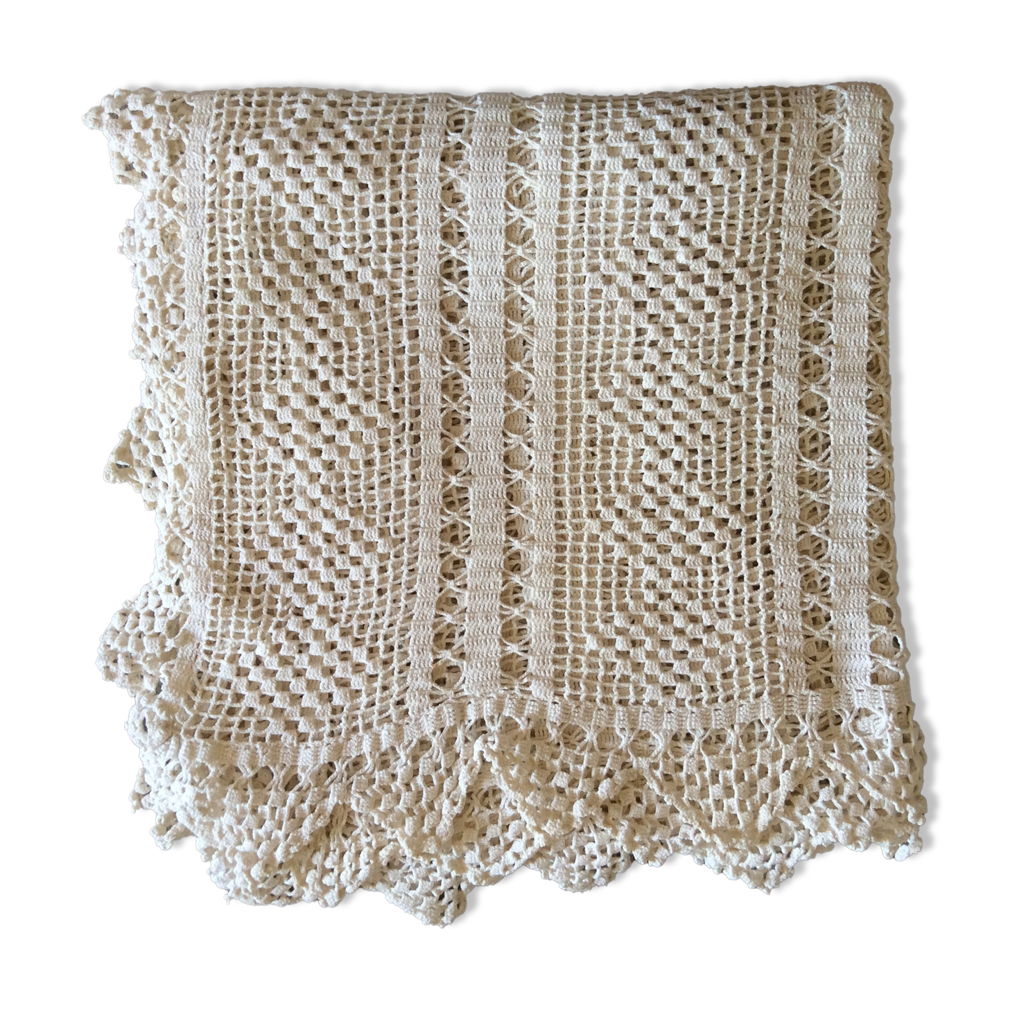 Bed cover discarded sofa plaid cotton crochet handmade 230 X 230