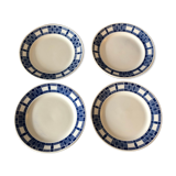 4 flat plates made of ancient earthenware