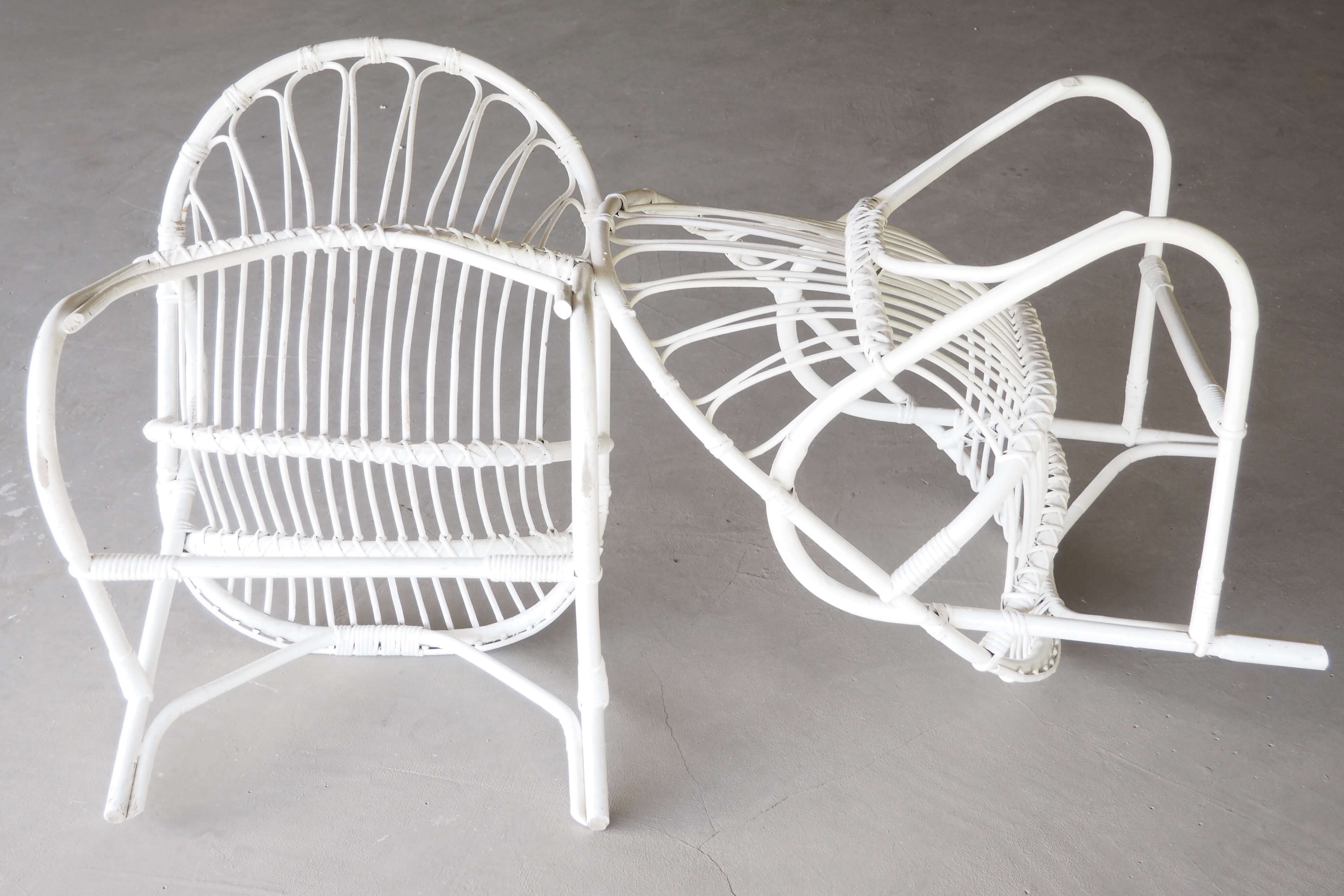 Paire de fauteuils rotin