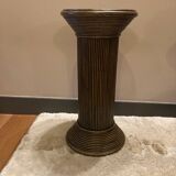 Vintage rattan plant pedestal