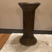 Vintage rattan plant pedestal