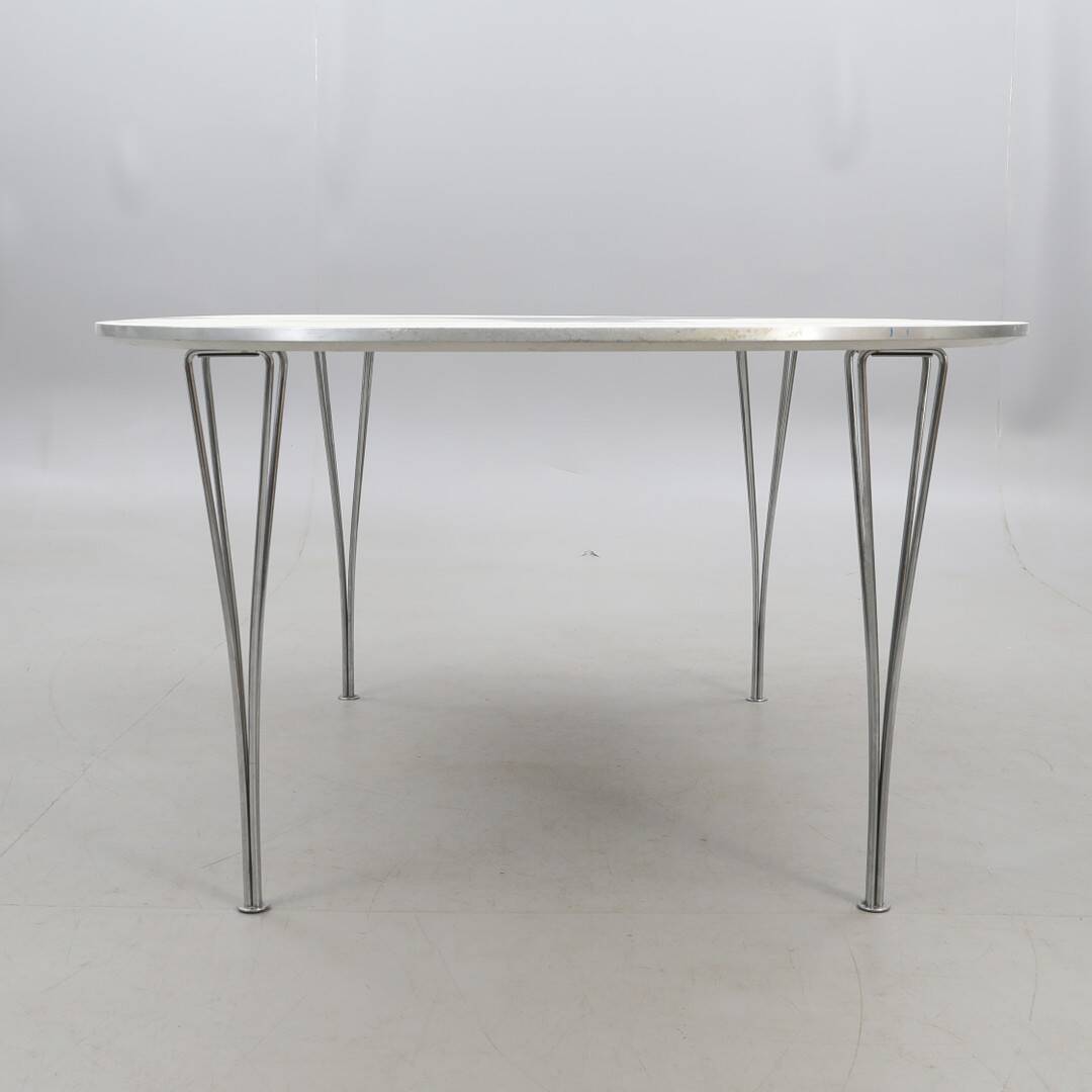 Piet eh dining table & bruno mathsson superellips' fritz hansen, 1983, denmark
