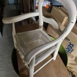 Low wooden children's chair with canework