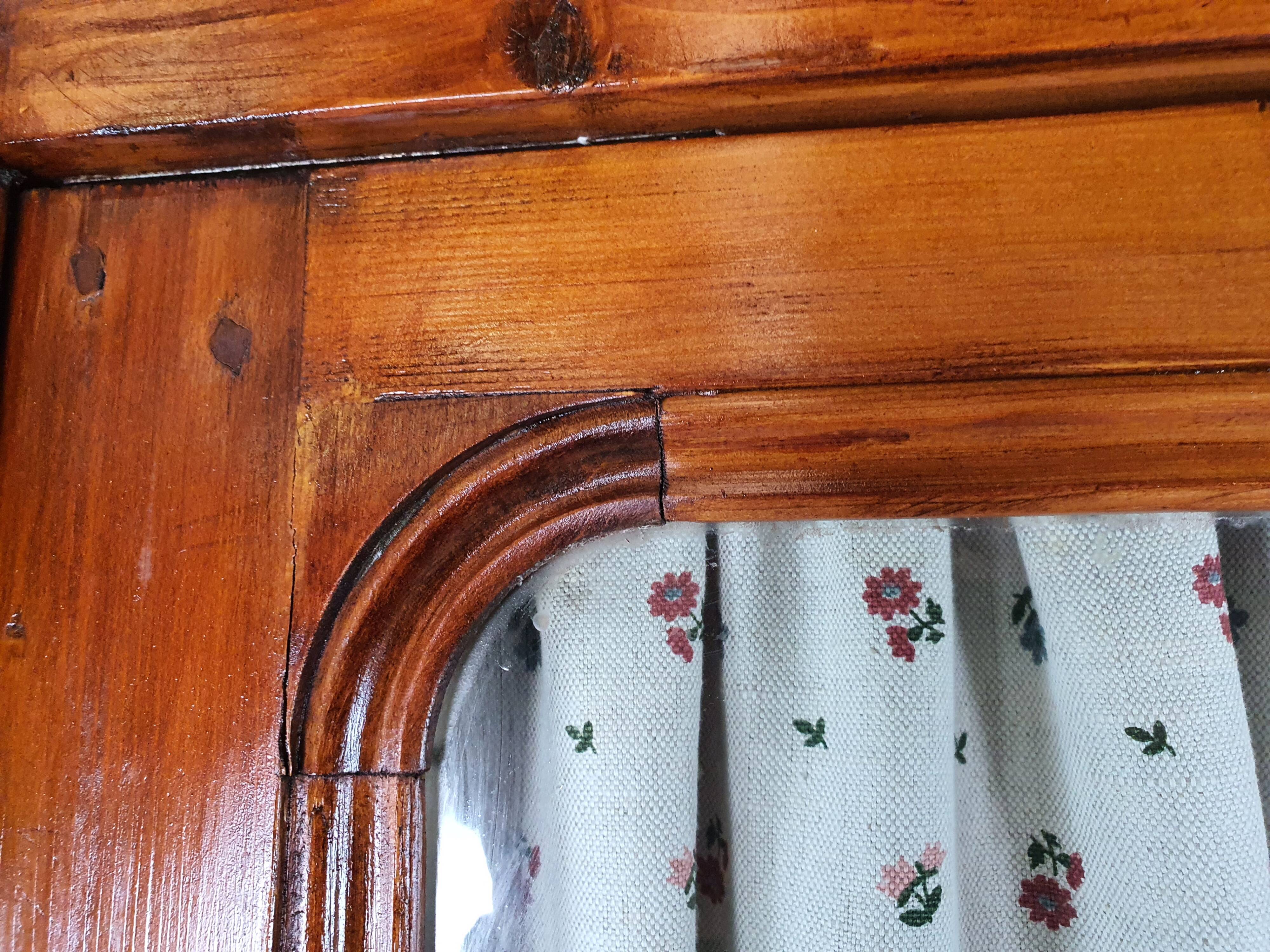 Rustic Wardrobe in Fir with Curtains