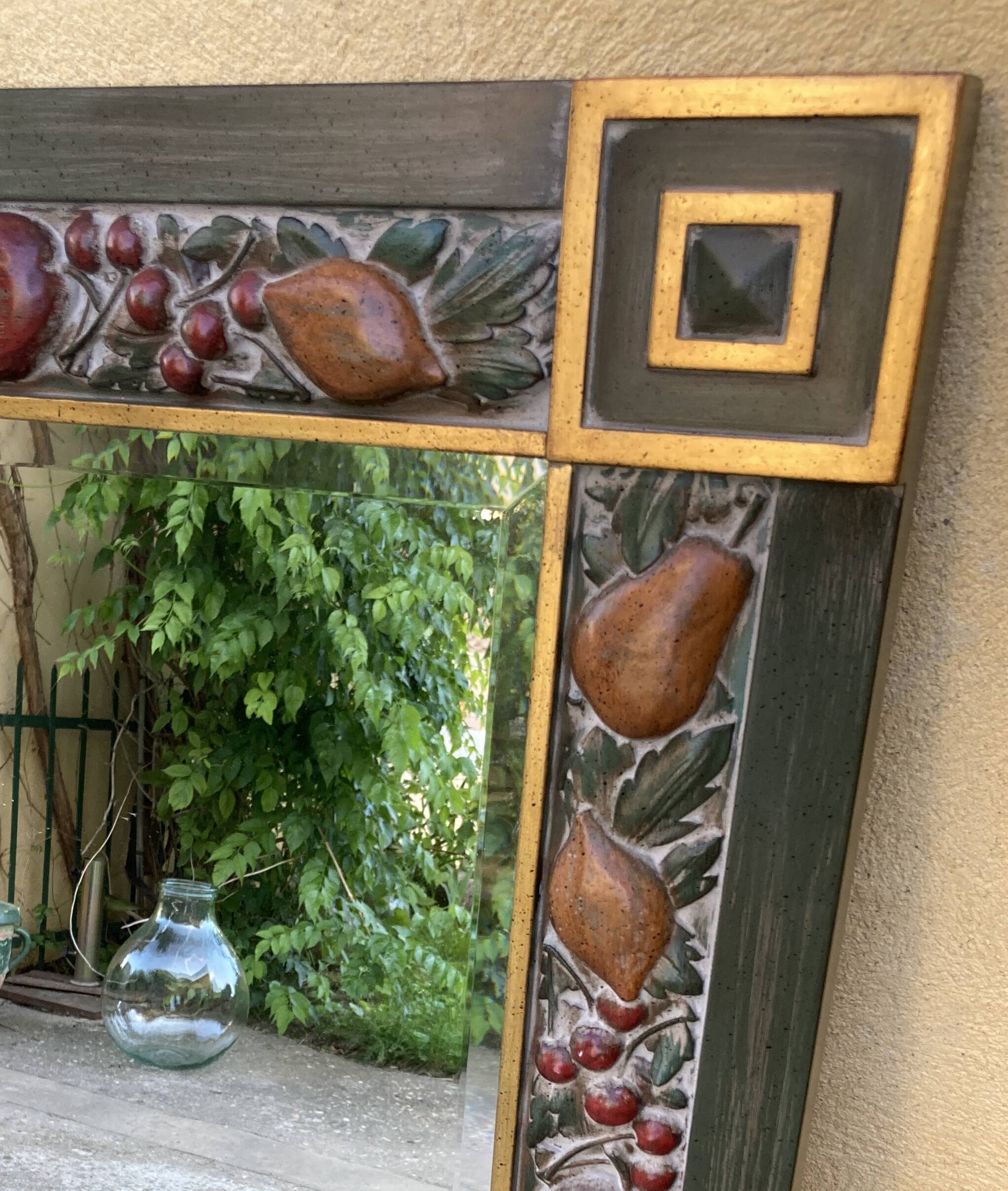 Mirror - frame with fruit decoration