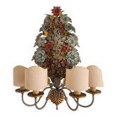 XL Large 2 Light polychrome vintage Ciani Firenze wall lamp, Italy 1970s
