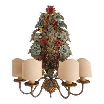 Applique murale vintage polychrome Ciani Firenze XL Large 2 lumières, Italie années 1970