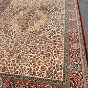Large industrial Persian carpet in burgundy wool, carpet sample 250x350cm.