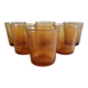 Set of 6 amber water glasses