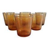 Set of 6 amber water glasses