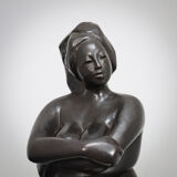 Seated female sculpture by Francine Govers, Netherlands, 1990s