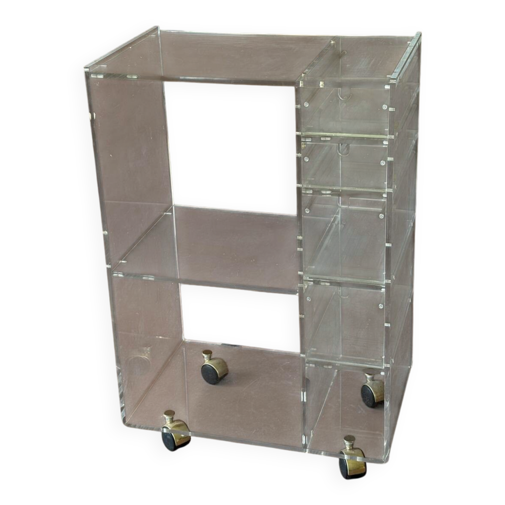 1970s acrylic furniture on wheels