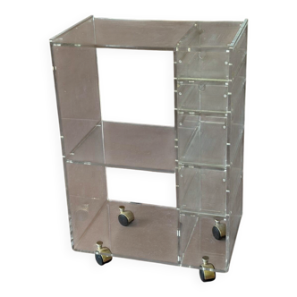 1970s acrylic furniture on wheels