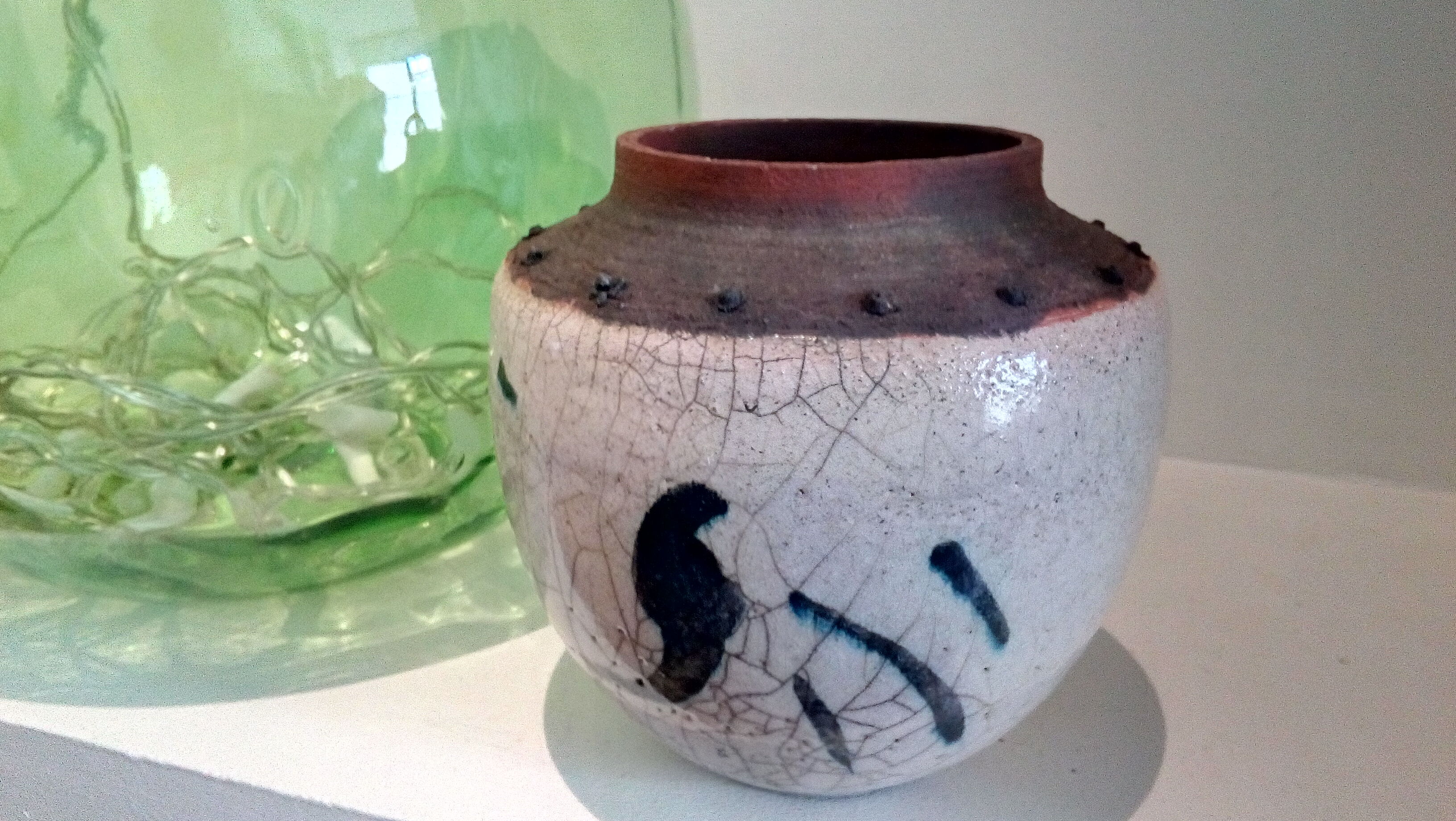 Raku ball vase