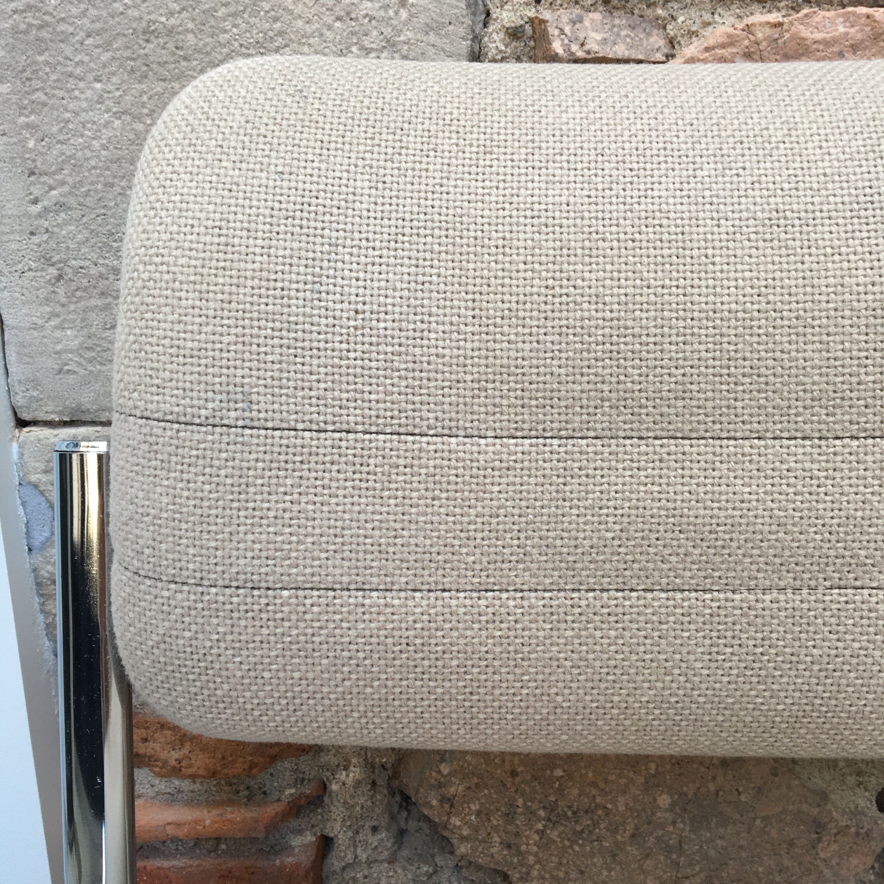 Strafor stainless steel office chair and light grey tweed