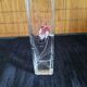 Small square glass soliflore vase - Floral iris decoration - H 19 cm