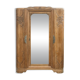 Art Deco wardrobe with bevelled mirror in solid raw walnut.