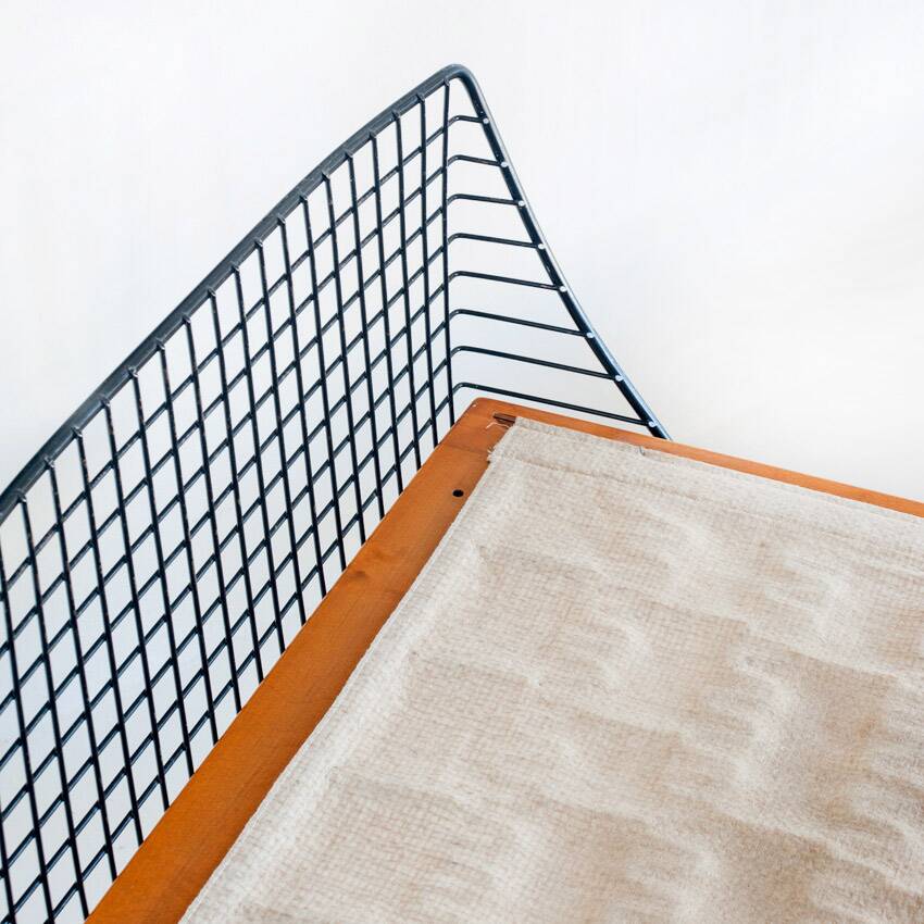 Single bed in teak and iron. Design by Bengt Ruda for Triva. Sweden, 1960s