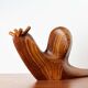 Large Danish carved wooden snail sculpture from the mid-century, 1960s.
