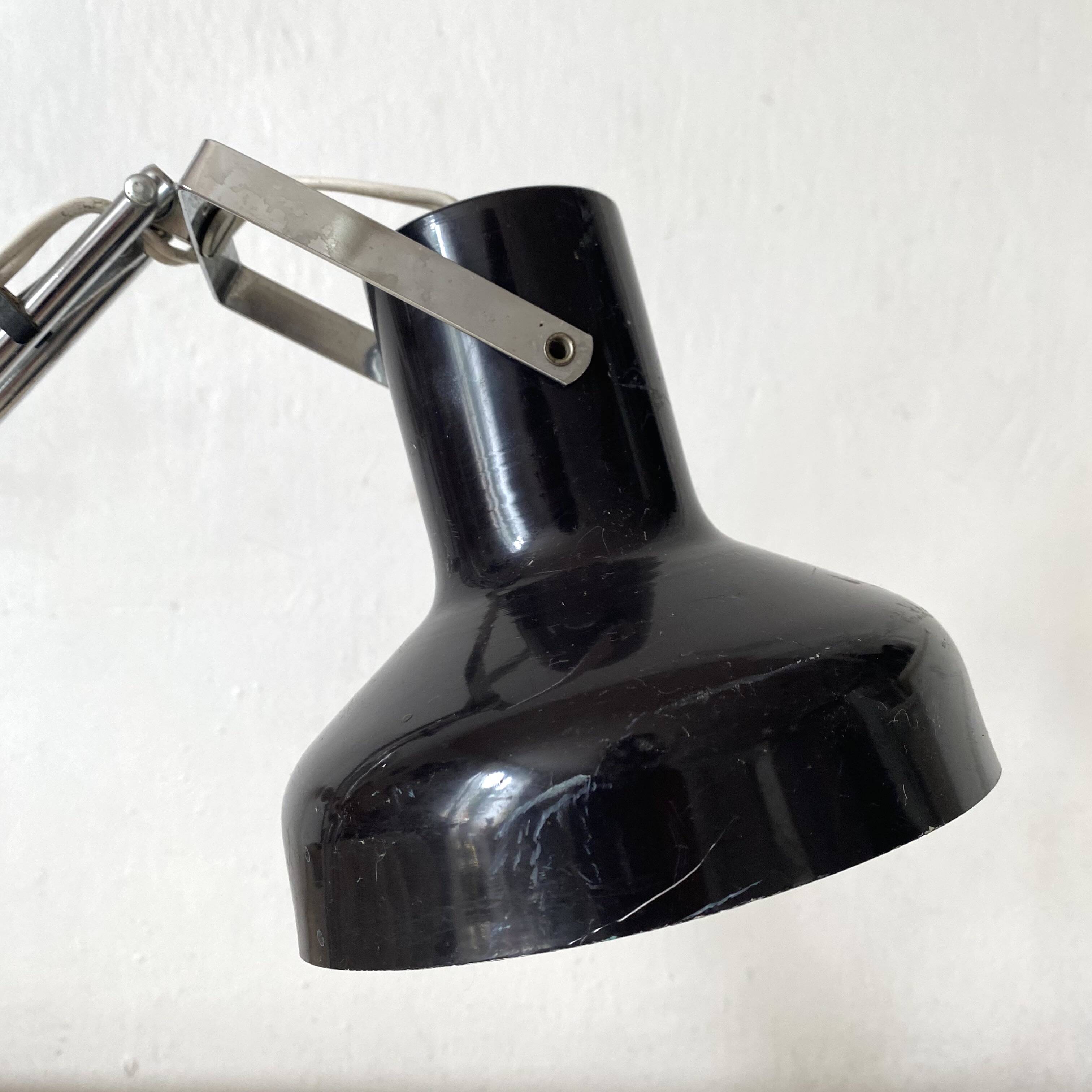 Adjustable metal and chrome desk lamp, 1960s-70s