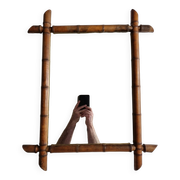 Turned wooden mirror in imitation of bamboo, from the 20s-30s, 54 x 65 cm