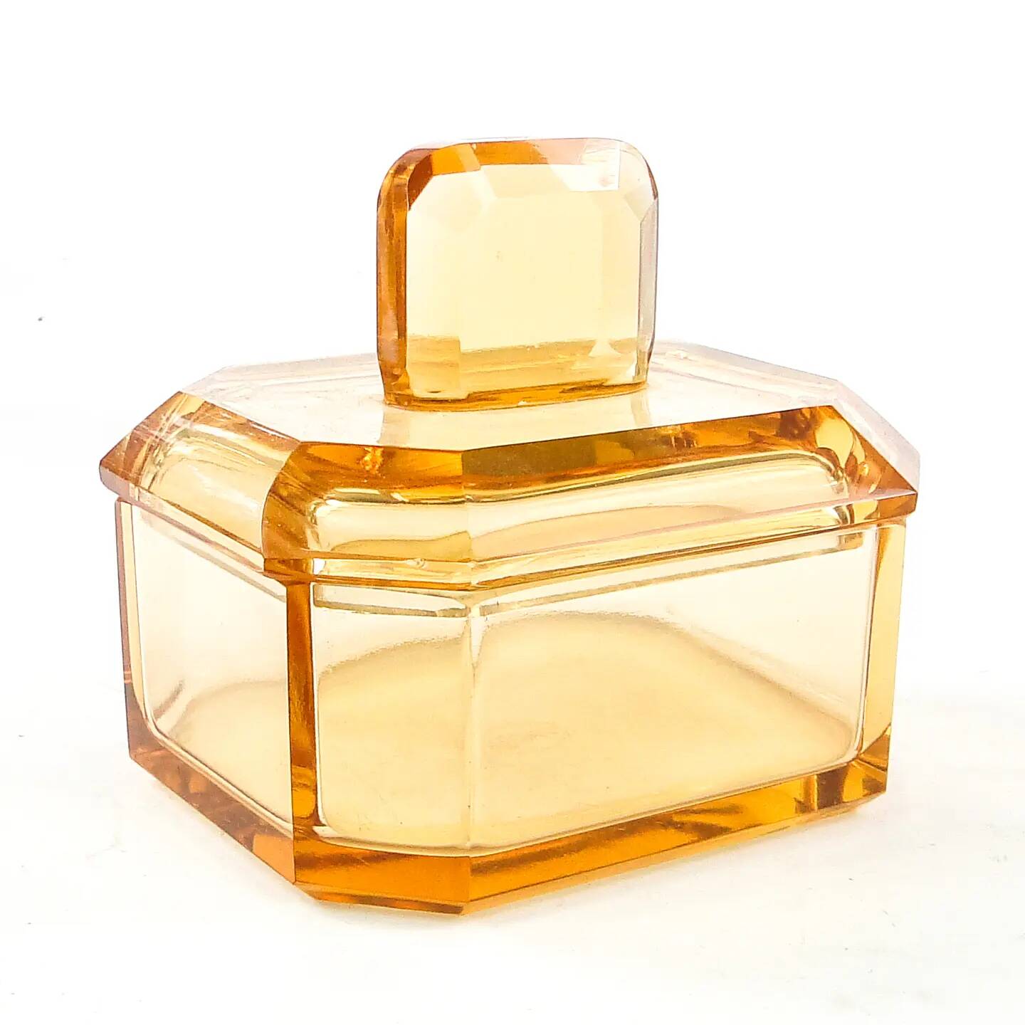 Bonbonnière Art Déco, cristal, Moser, Tchécoslovaquie, années 1930