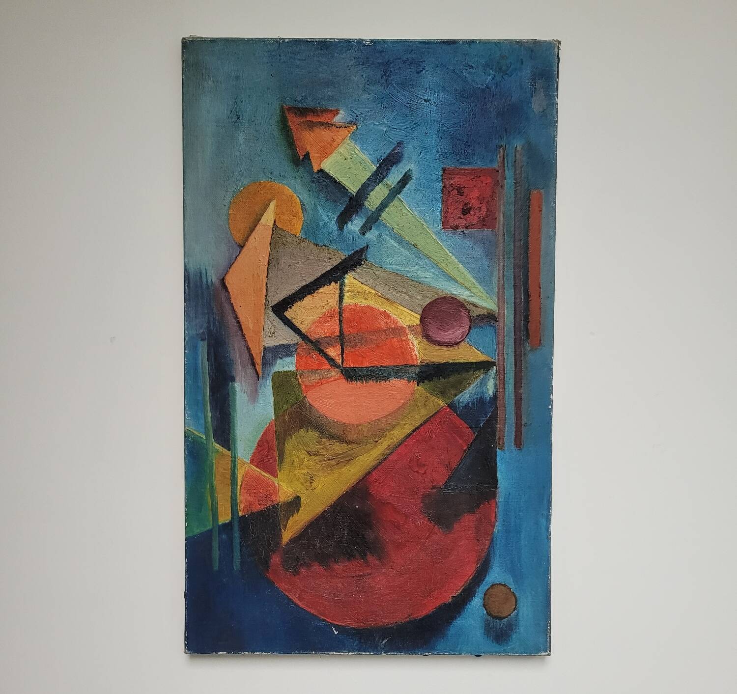 Old geometric painting painting year 1970