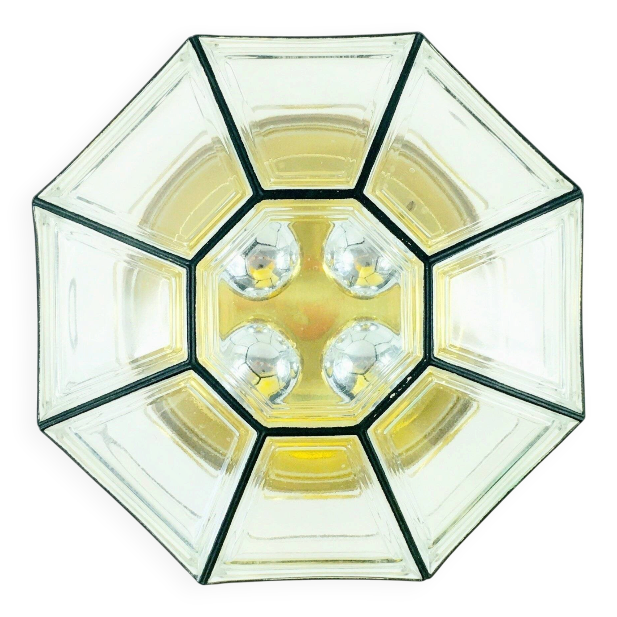 XL Mid-Century Glass Ceiling Light from Limburg, Germany, 1960s/1970s