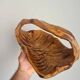 Hand-carved wooden empty pocket basket vintage French