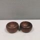 Two small saltcellars (or salt and pepper) in teak wood, Denmark 1970s.