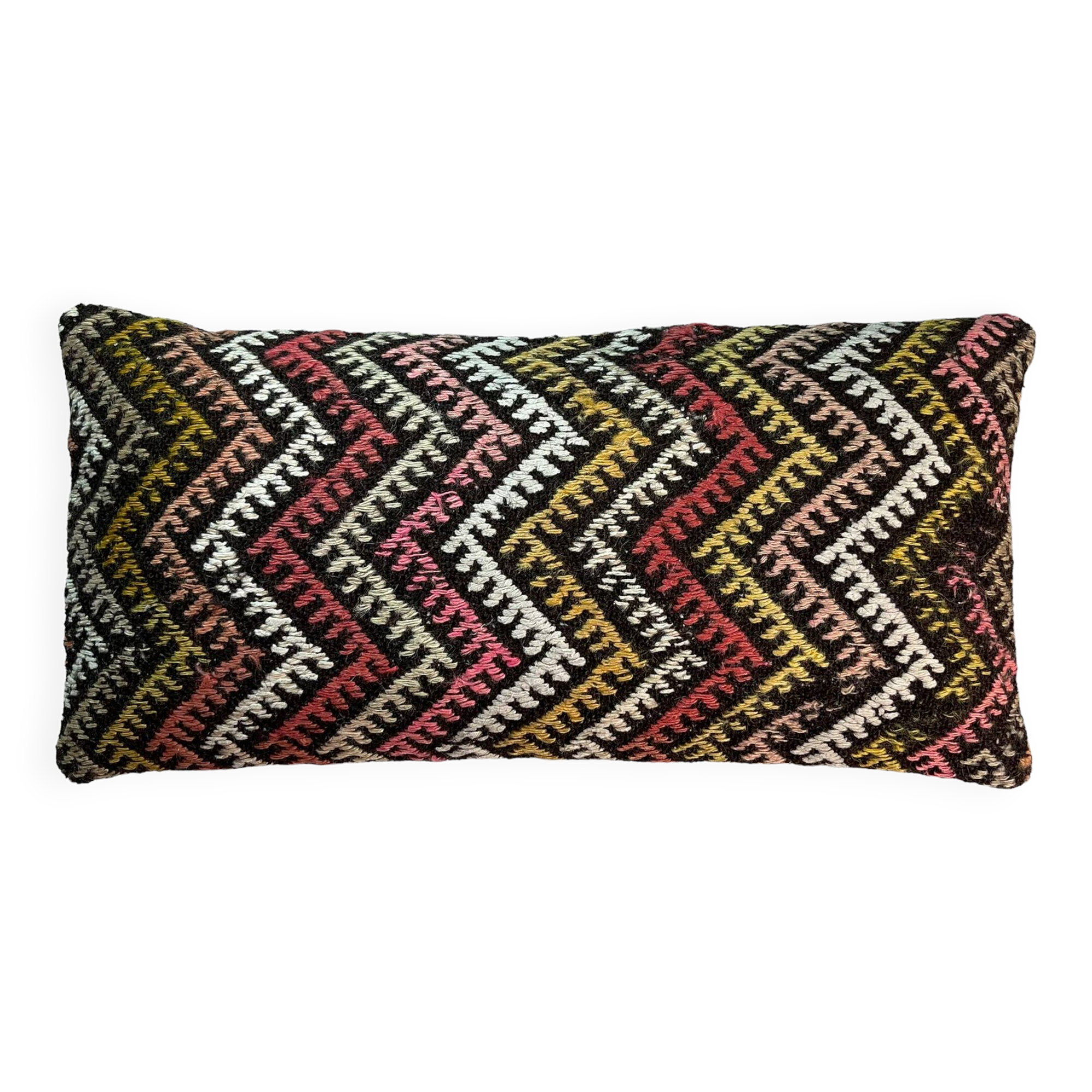 Vintage turkish kilim cushion cover , 30 x 60 cm