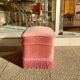 Pink velvet toad pouf