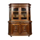 Rare Renaissance style museum library in carved oak circa 1850