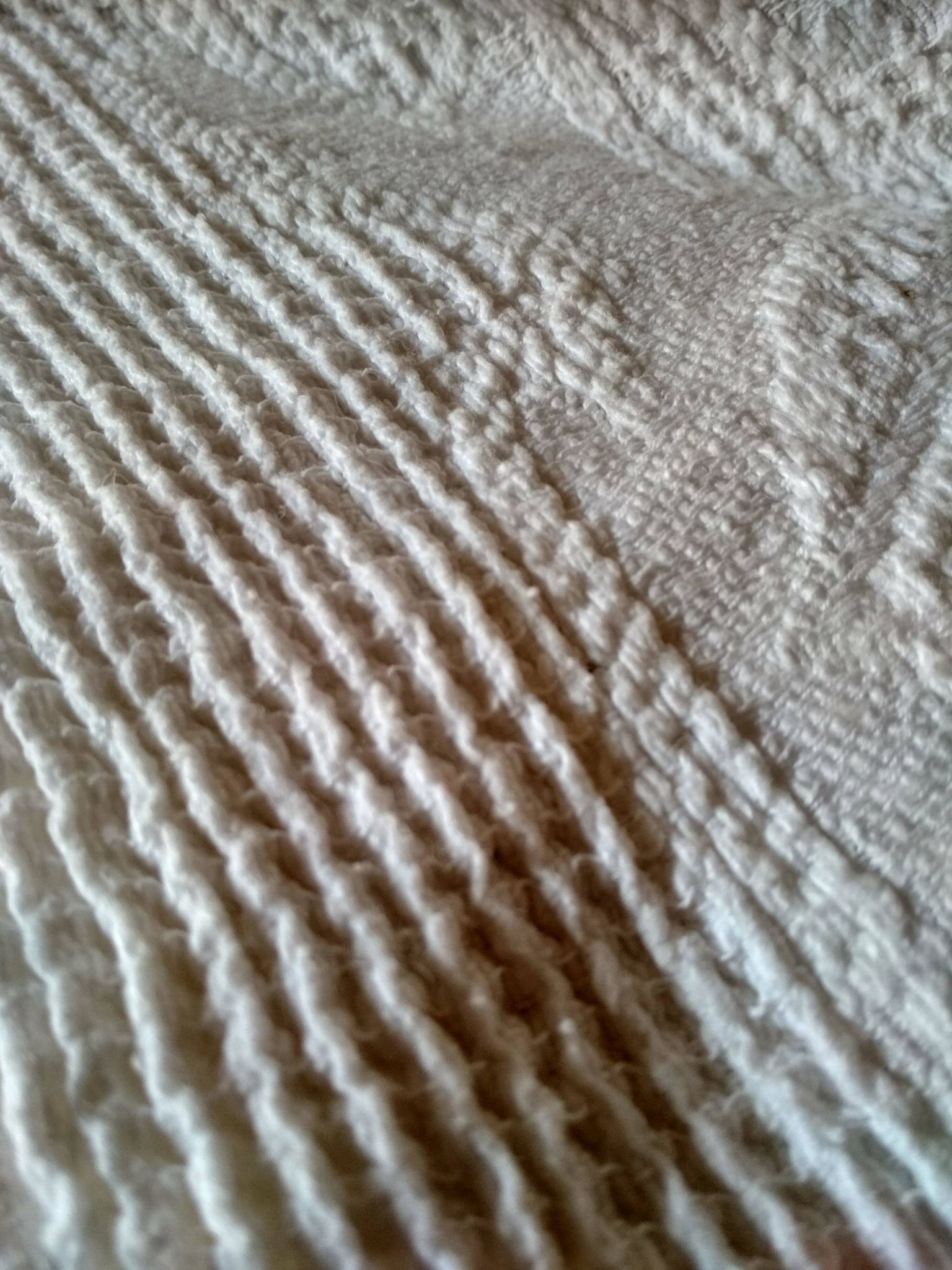 Dessus de lit en coton blanc  tissé , lit 1 place