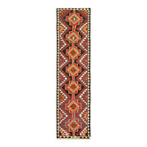 Turkish Handwoven Vintage Herki Kilim 92 cm x 342 cm
