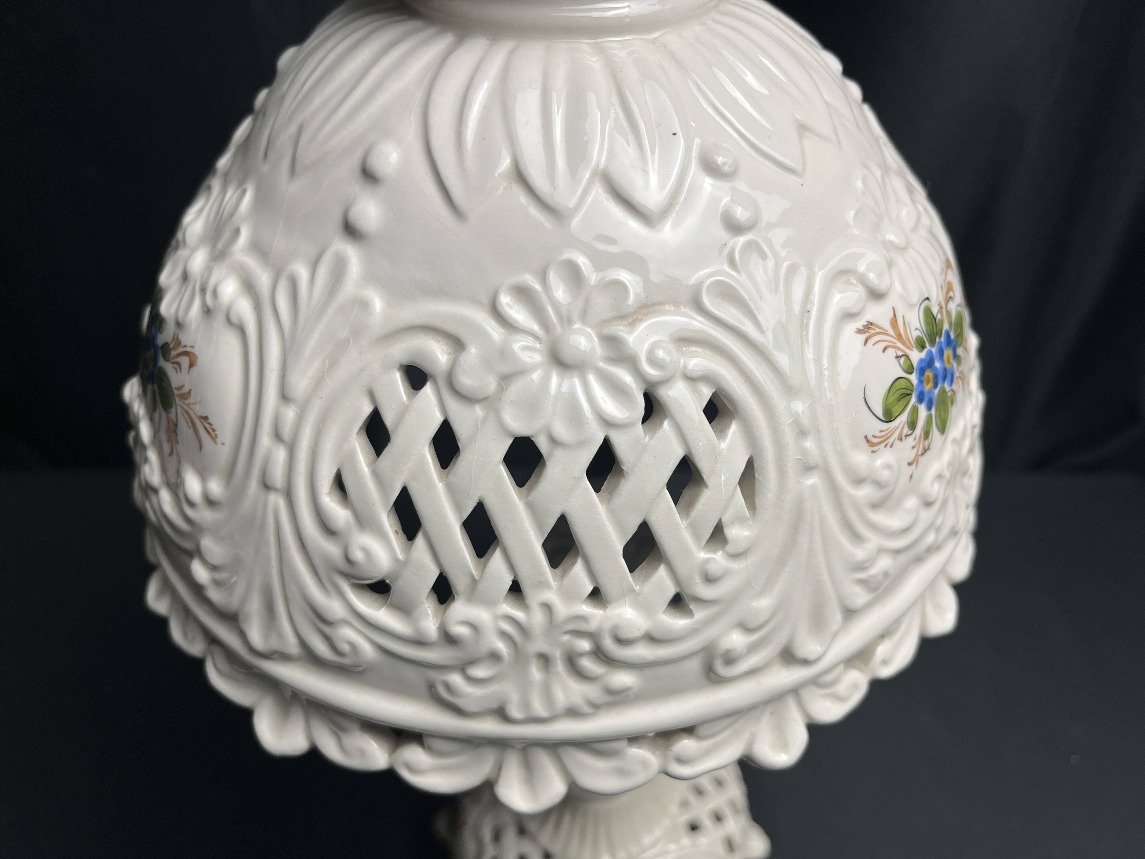 Bassano Italy 20th century earthenware table lamp