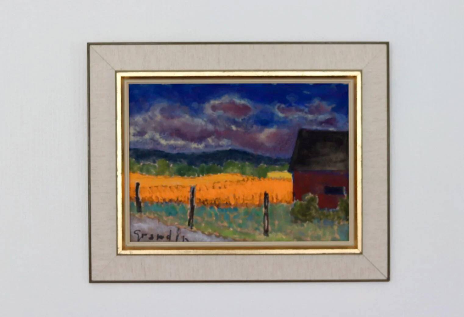 Original Mid Century Swedish Oil on Panel – “Field” by Svan Grandin