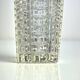 Art Deco geometric pattern molded glass vase from the 1940s